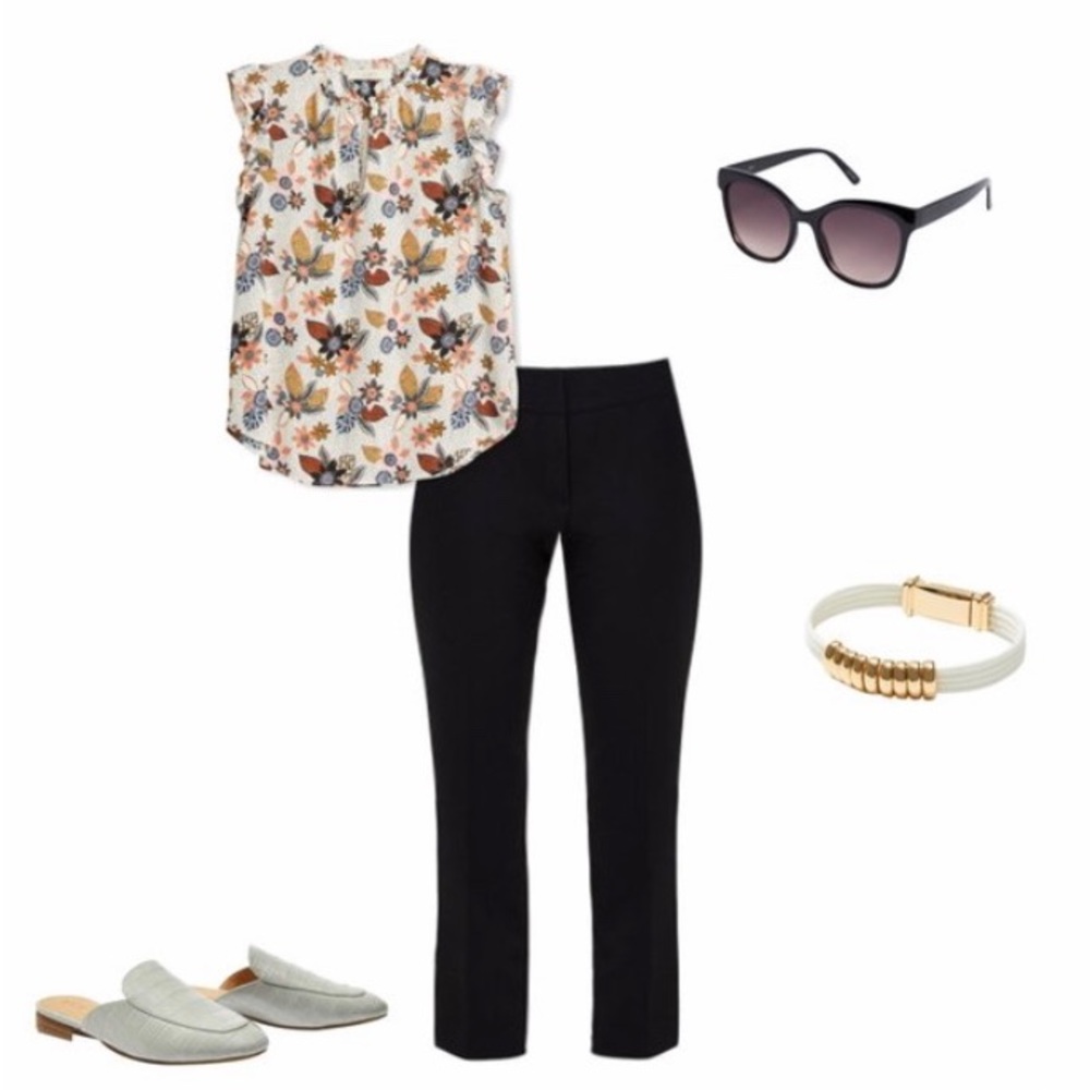 Loft Ruffle Split Neck Top - image 6